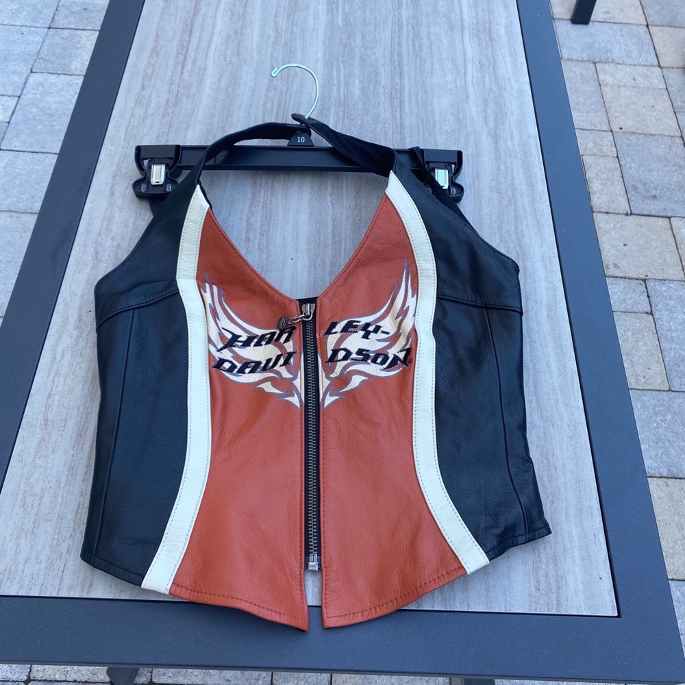 EUC leather halter top.